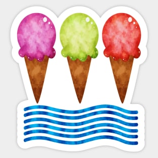 Watercolor Trio Popsicles Summer Sticker